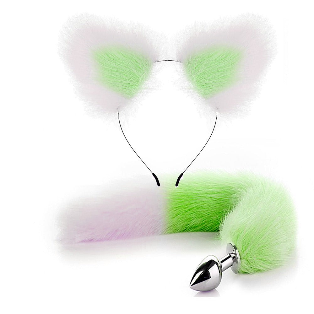 Erotic Fox Tail Anal Plug And Ears