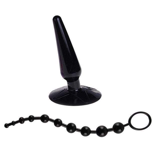 Silicone Anal Plug, Beads and Vibrator - Sold Separately or Together - Various Colours