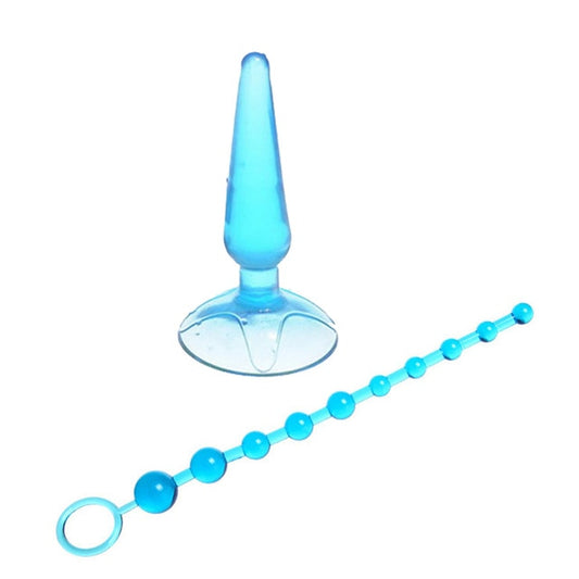 Silicone Anal Plug, Beads and Vibrator - Sold Separately or Together - Various Colours