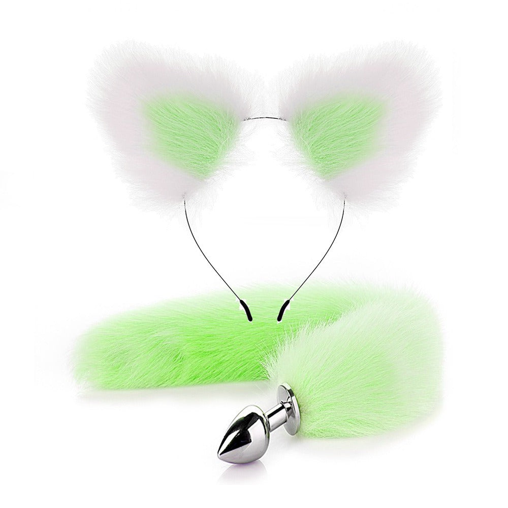 Erotic Fox Tail Anal Plug And Ears