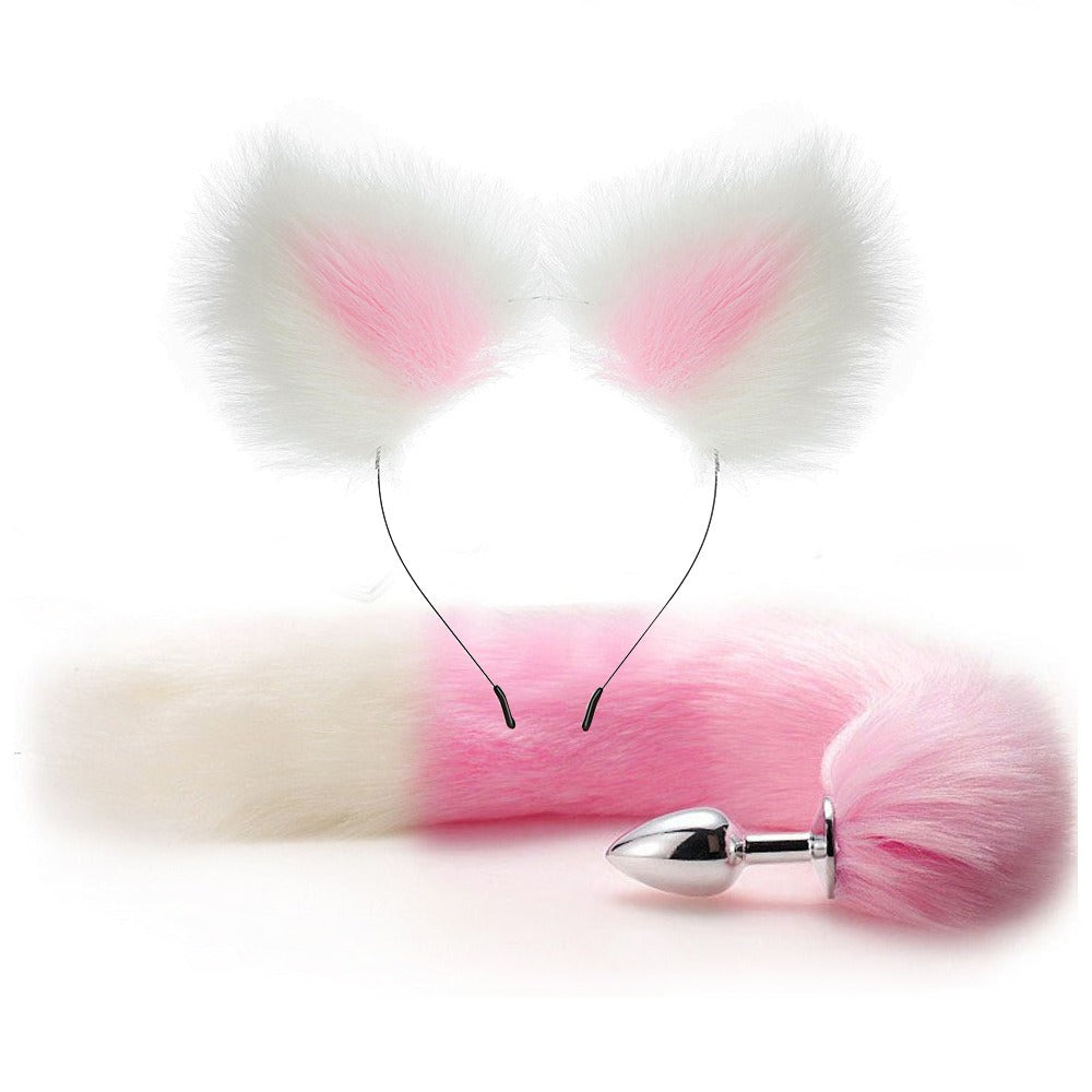 Erotic Fox Tail Anal Plug And Ears